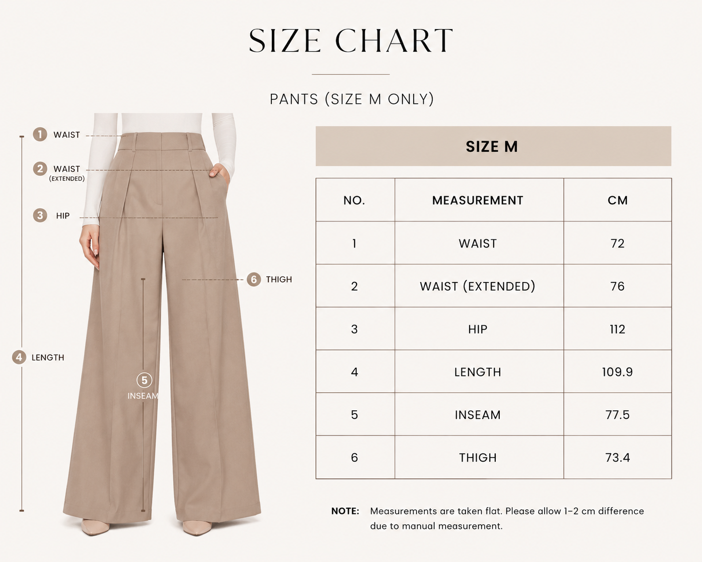Wide-Leg Pleated Pants – Light Khaki