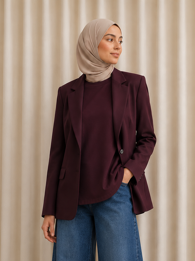 Blazer and top- deep burgundy