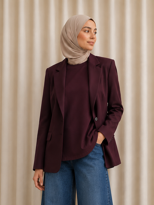 Blazer and top- deep burgundy