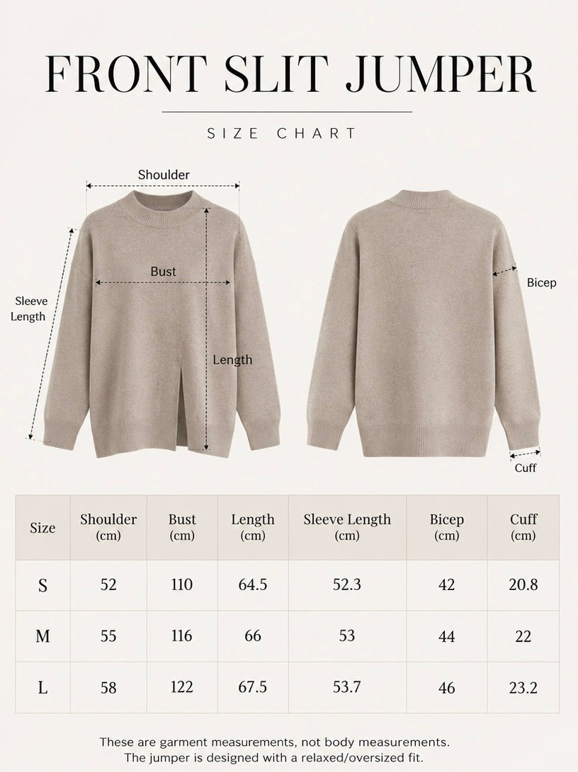 Jumper front slit