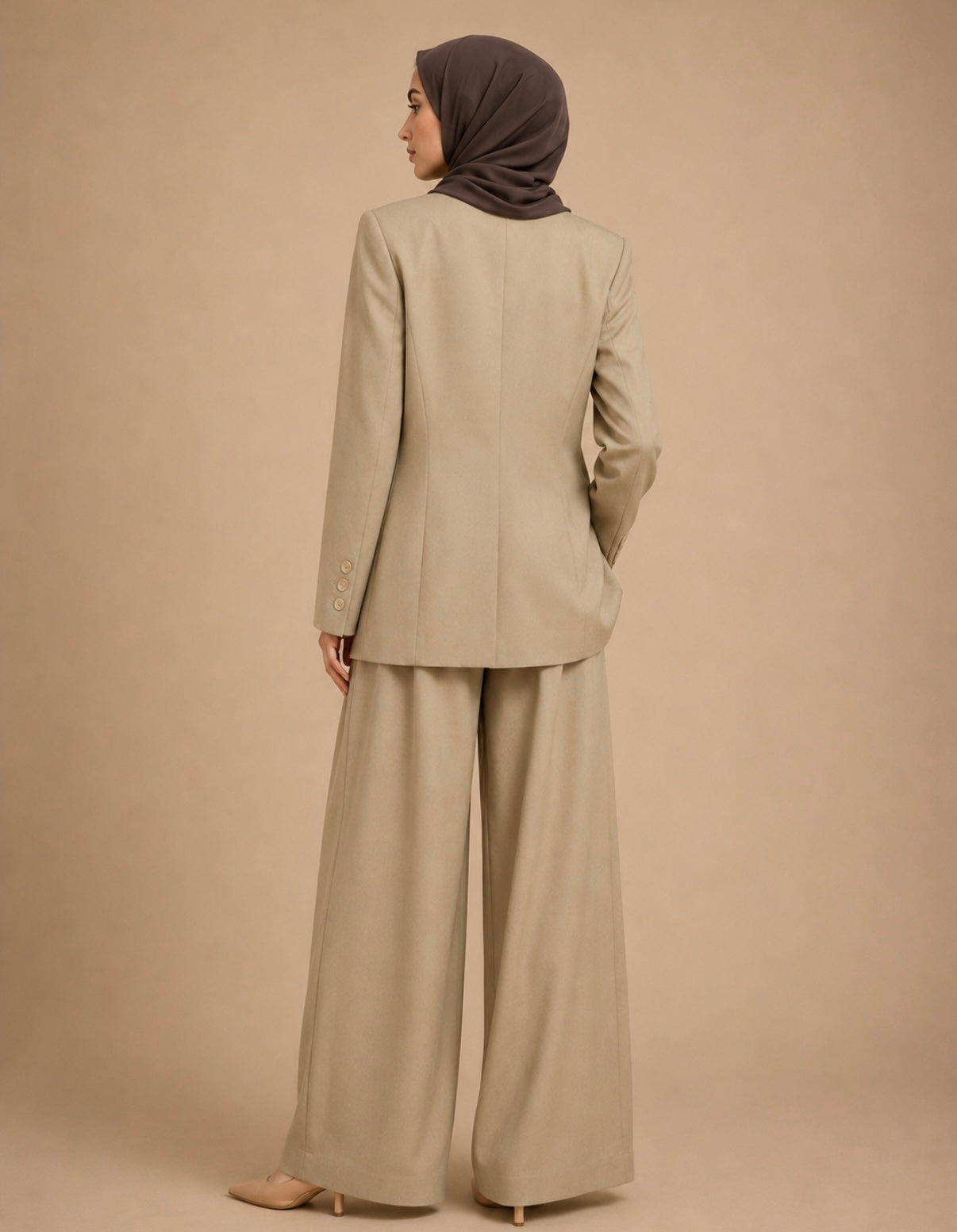 Muted pistachio linen set