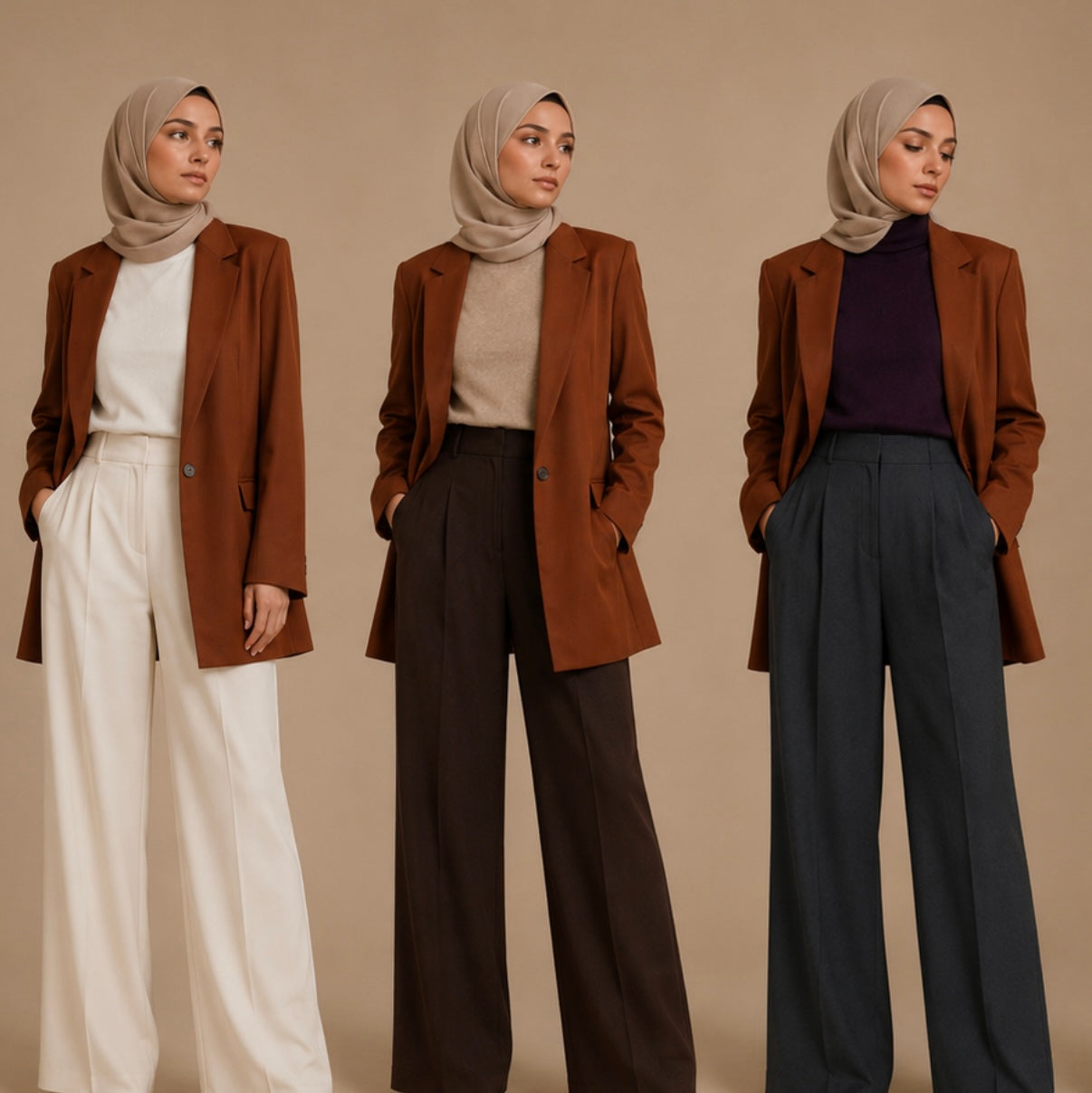 Long length blazer - rusty brown