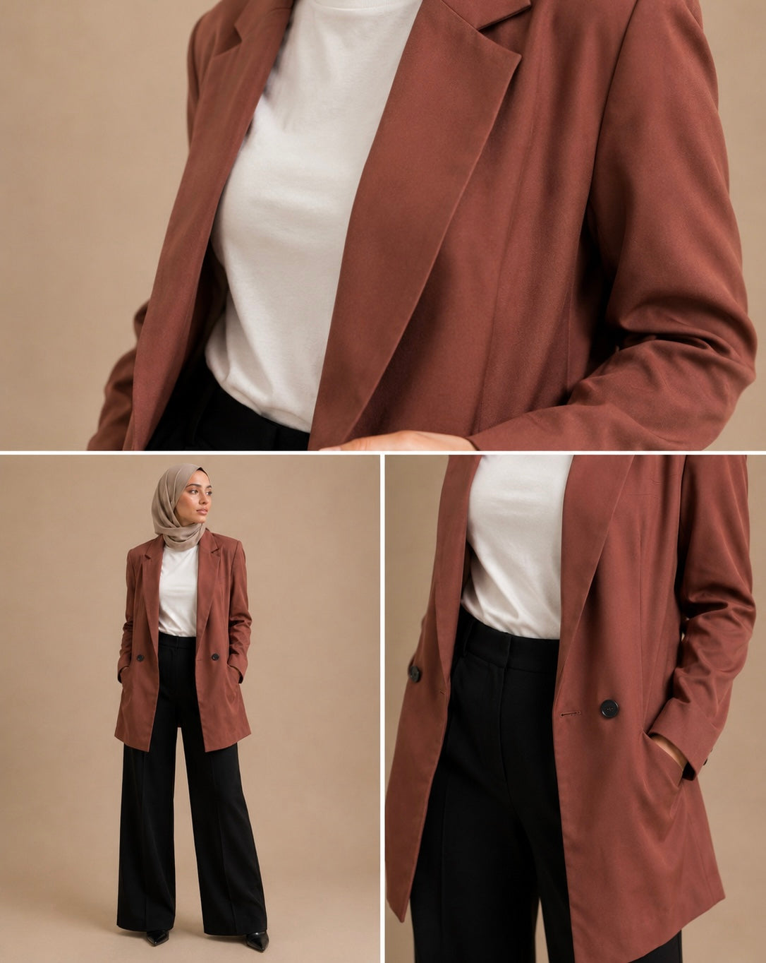 Long length blazer - Dusty Rose