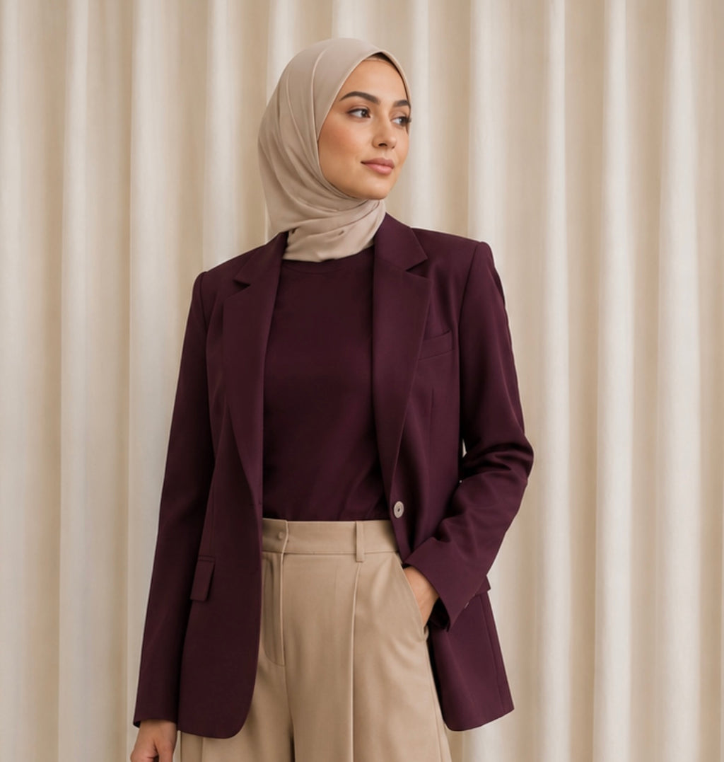 Blazer and top- deep burgundy