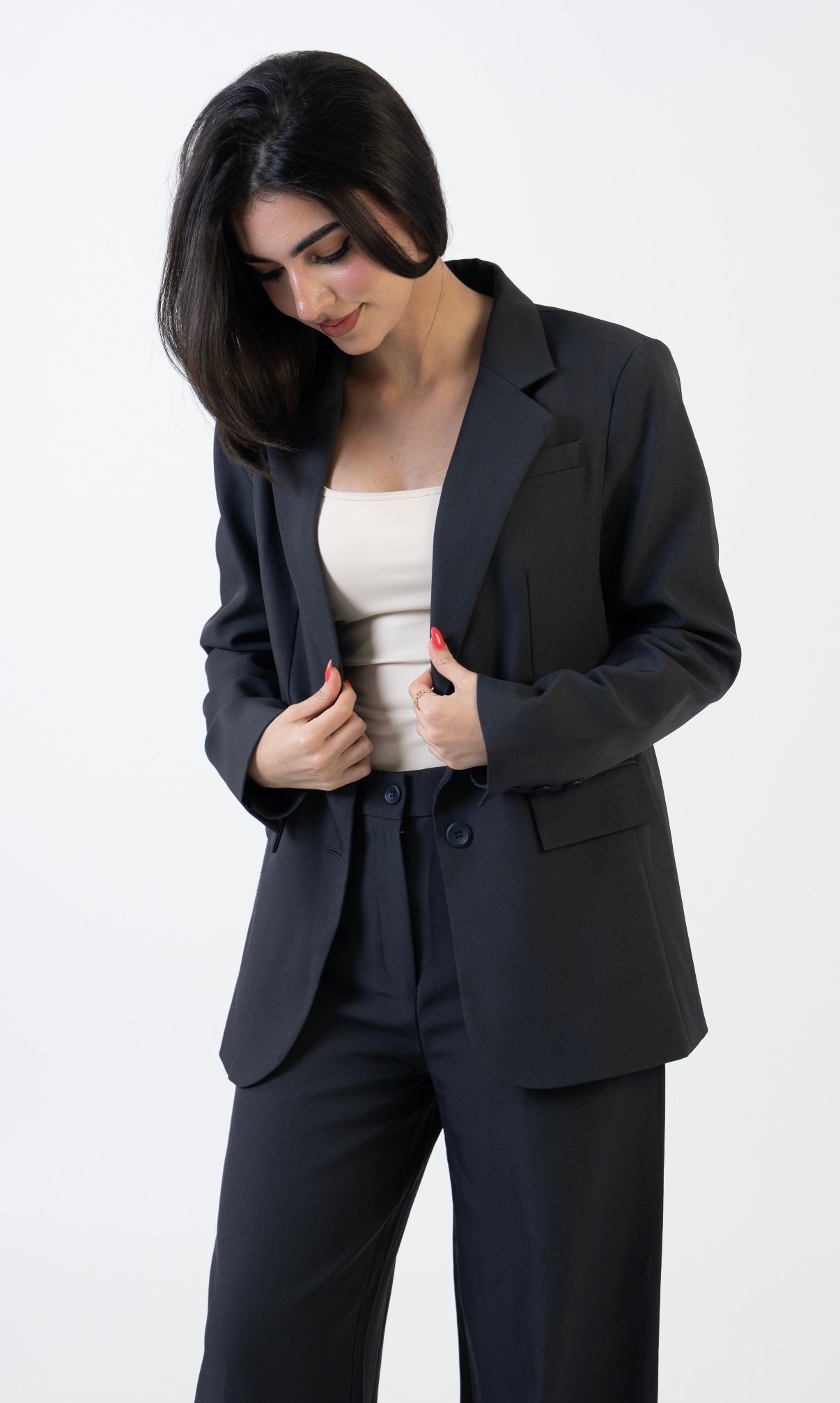 Tailored Two-Piece Suit – Charcoal Grey