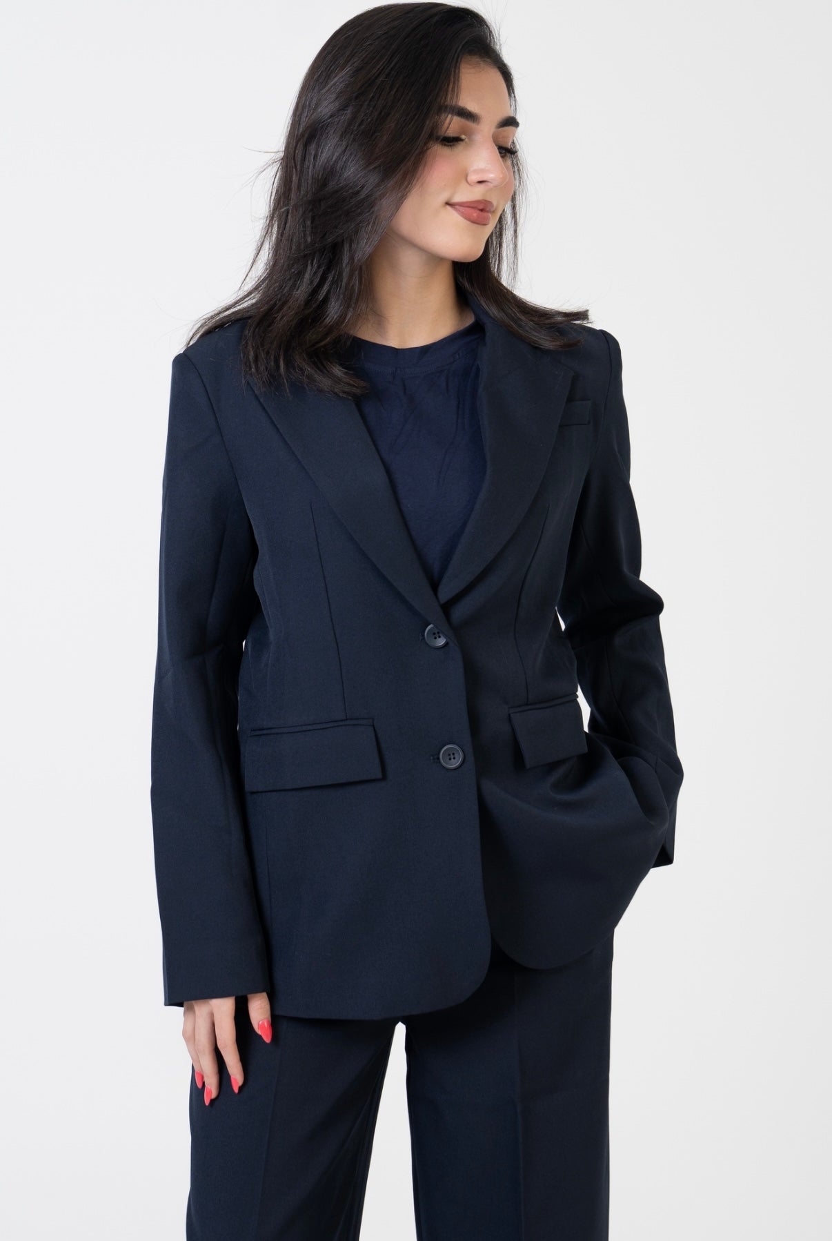 Cotton Three-Piece Suit – Classic Navy