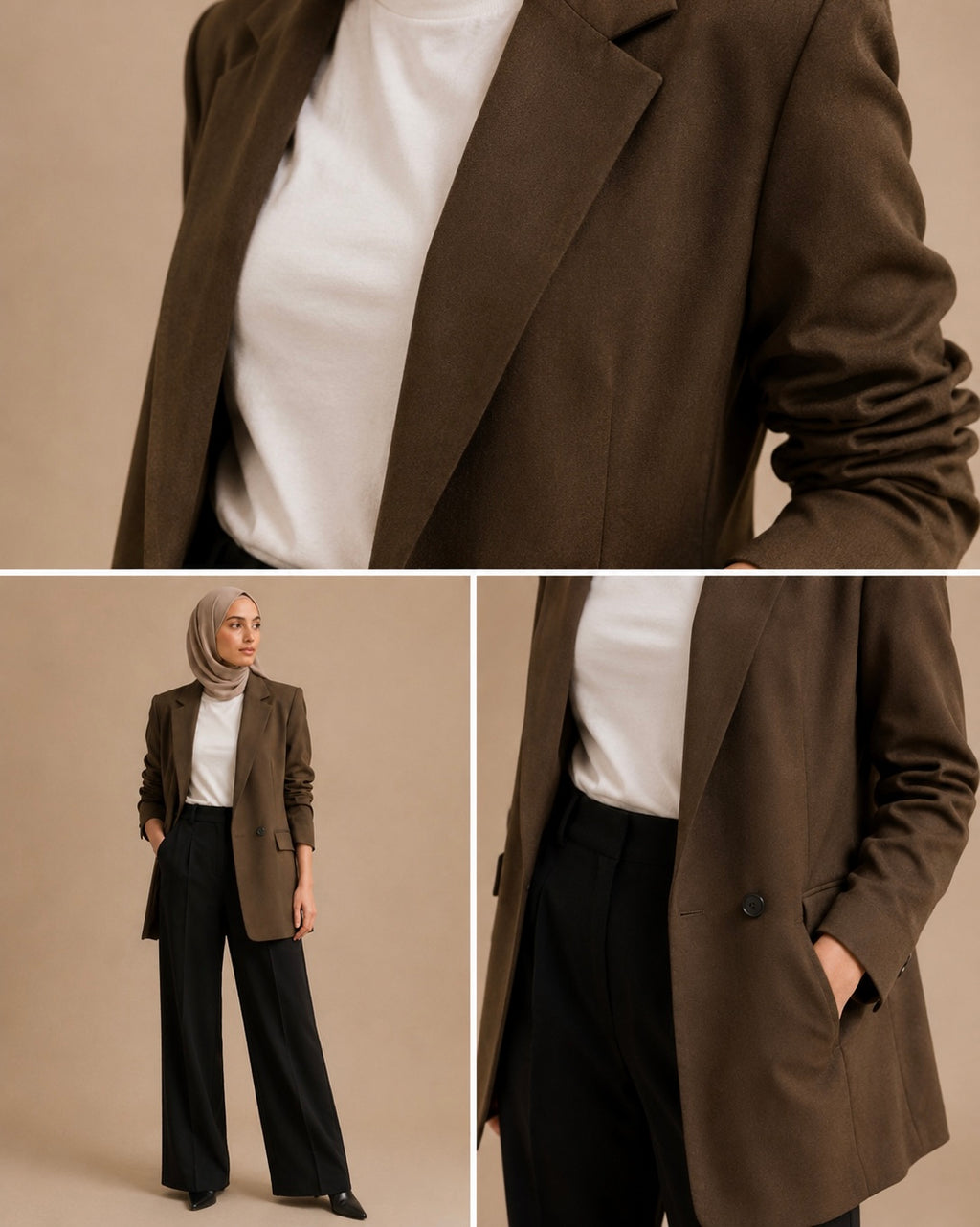 Long length blazer - walnut brown
