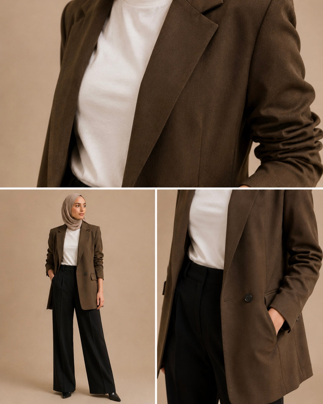 Long length blazer - walnut brown