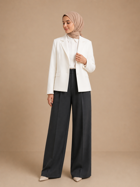 Wide Leg Pants - Charcoal