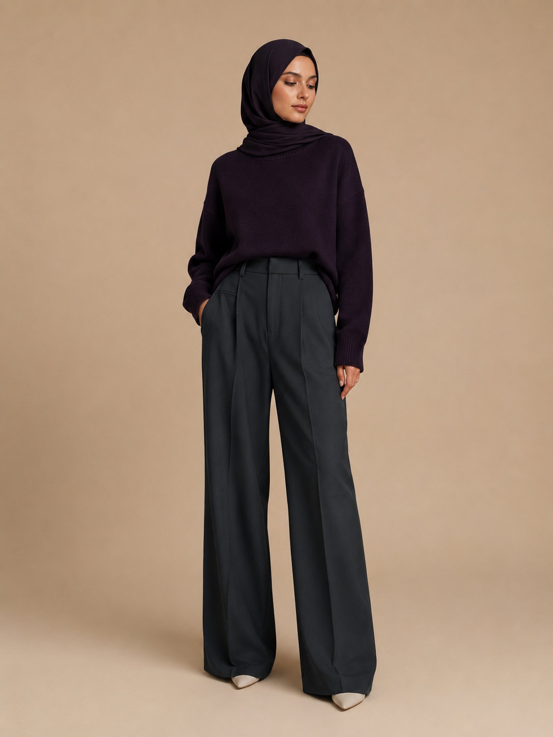 Wide Leg Pants - Charcoal