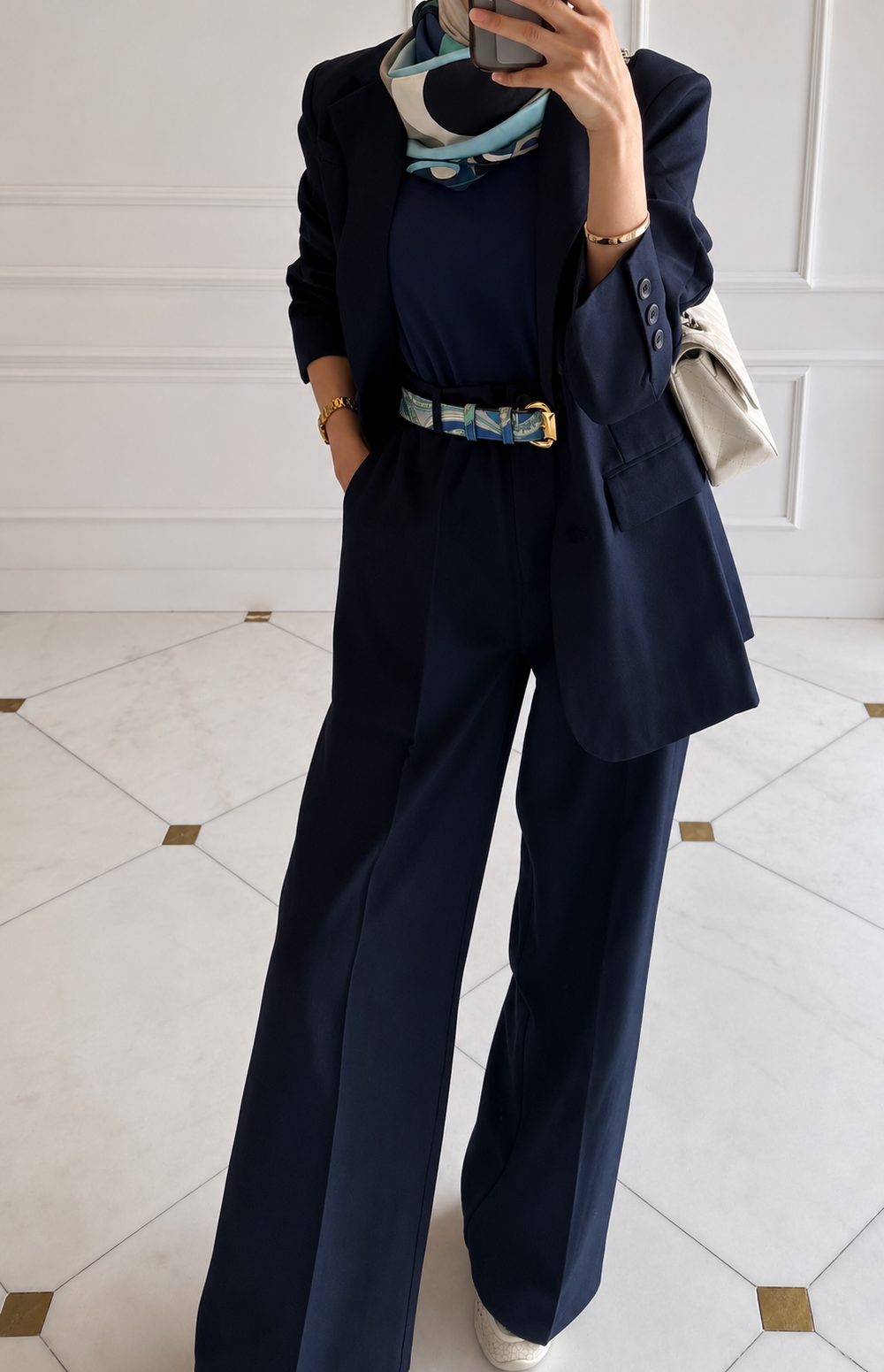 Cotton Three-Piece Suit – Classic Navy