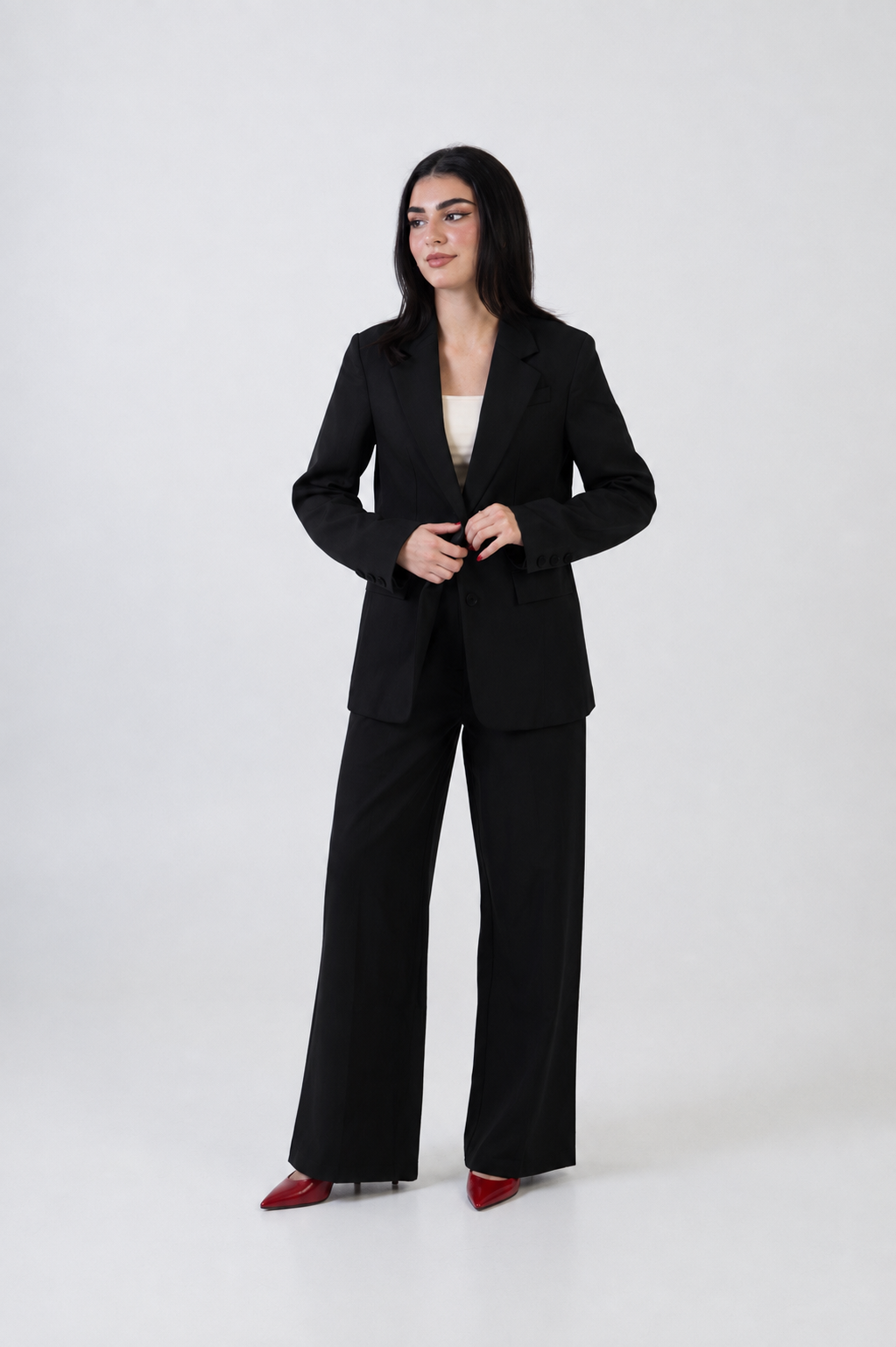 Tailored 2 piece suit - black