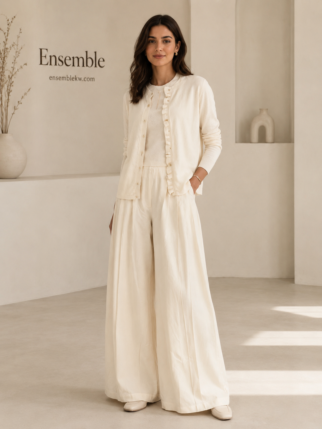 Twin set & pants - cream